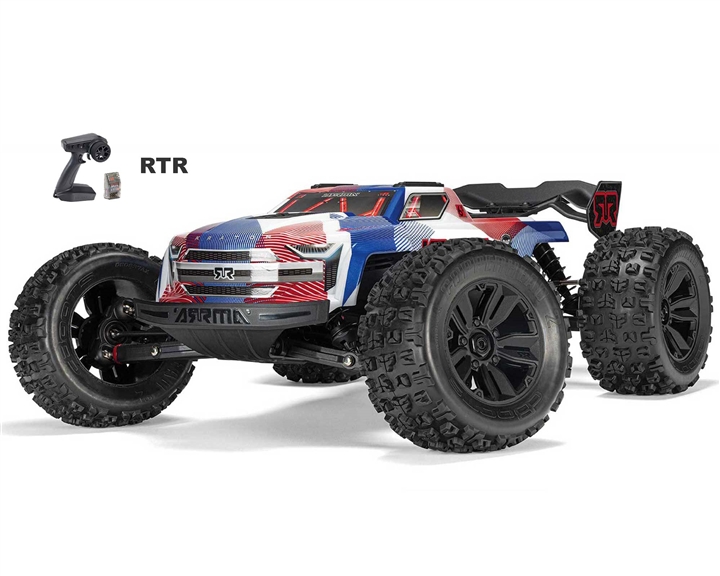 Arrma 1/8 KRATON 4x4 BL-6S Speed Truck RTR - Blue/Red,  ARA8608V6T4