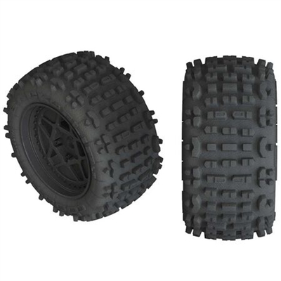 AR550050 Backflip LP 4S Tire 3.8 Glued Black (2) ARAC9468