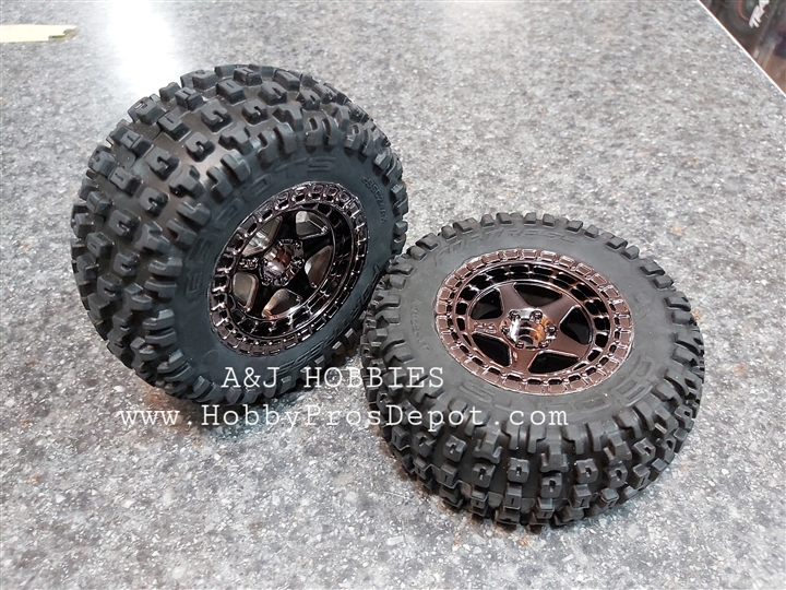 AR550043 Fortress SC Tire Set Glued Blk Chrm (2) ARAC9631