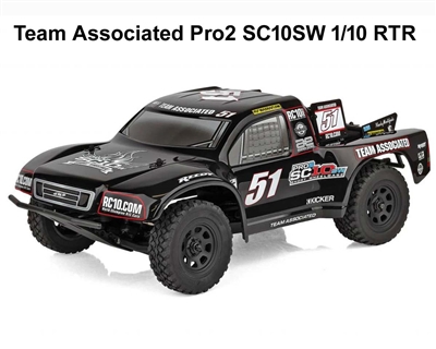 Team Associated Pro2 SC10SW 1/10 RTR 2WD Brushless Short Course Truck (Black) w/2.4GHz Radio - ASC70041