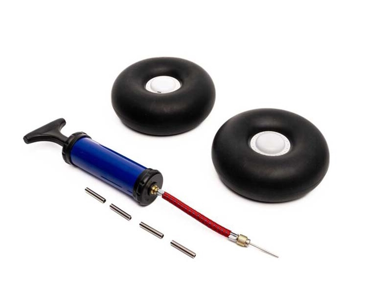 Inflatable Bead-Lock Rubber Tire Set: 120-130mm diameter, 3mm-5mm axle - EFL-1350
