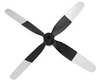 4-Blade Propeller, 4.5 x 4.0: UMX P-51 Voodoo, EFLUP45404