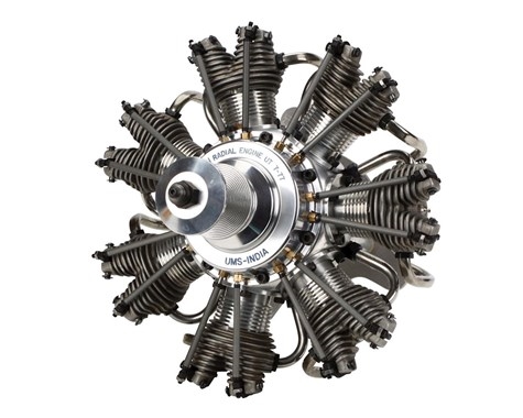 Evolution 7 Cyl 77cc 4 Stroke Glow Radial Engine - EVOE777