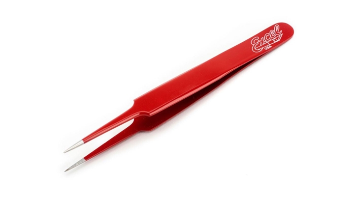 Straight Point Tweezers, Red EXL30427