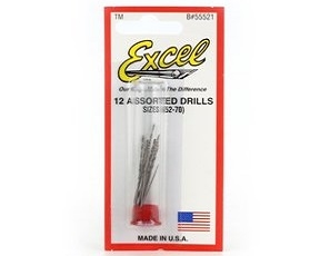 Drill Bit Assorted,#52-70 (12), carded EXL55521