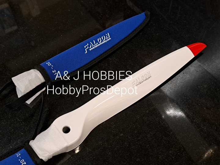 FAL20087GCWR Falcon Gas Two Blade Carbon Propeller White/Red 20x8
