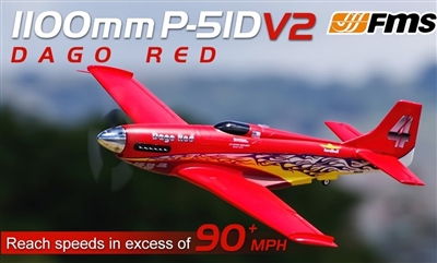 FMS P-51D Mustang Dago Red 1100mm PNP with Reflex - FMM134PX