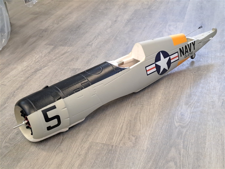 FMS F4U Corsair 1430mm Gray Fuselage with Motor, ESC, Servos