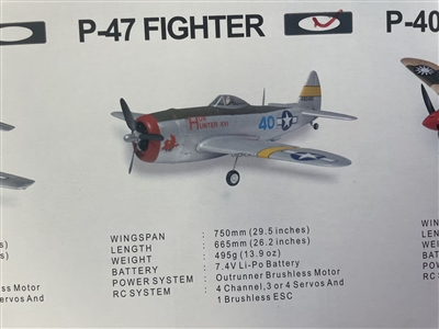 FMS  P-47 FIGHTER GREEN WINGSPAN 750 mm PNP - FMSP47G750P