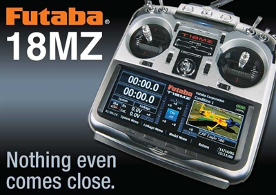 Futaba 18MZA WC	(Airplane Mode 2) FASSTest, FASST, S-FHSS & T-FHSS	2.4GHz, FUTK9542