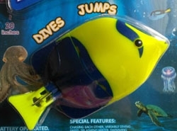 Flashfish Dives & Jumps, Yellow/Blue with Fishing rod