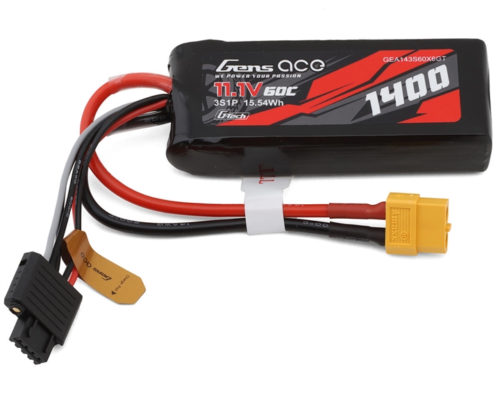 Gens Ace G-Tech Smart 3S LiPo Battery 60C (11.1V/1400mAh) w/XT60 Connector - GEA143S60X6GT
