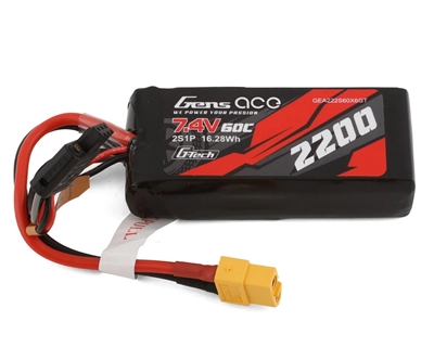 Gens Ace 2S G-Tech Smart LiPo Battery 60C (7.4V/2200mAh) w/XT-60 Connector - GEA222S60X6GT