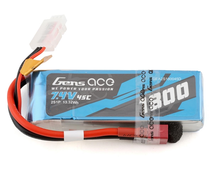 Gens Ace 2S LiPo Battery 45C (7.4V/1800mAh) w/T-Style Connector - GEA2S180045D