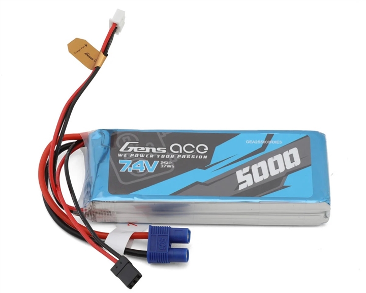 Gens Ace 2S RX LiPo Battery Stick Pack (7.4V/5000mAh) w/JR & EC3 Connectors - GEA2S5000RXE3