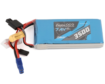 Gens Ace 2S G-Tech Smart LiPo Receiver Battery (7.4V/3500mAh) w/JR & EC3 Connector