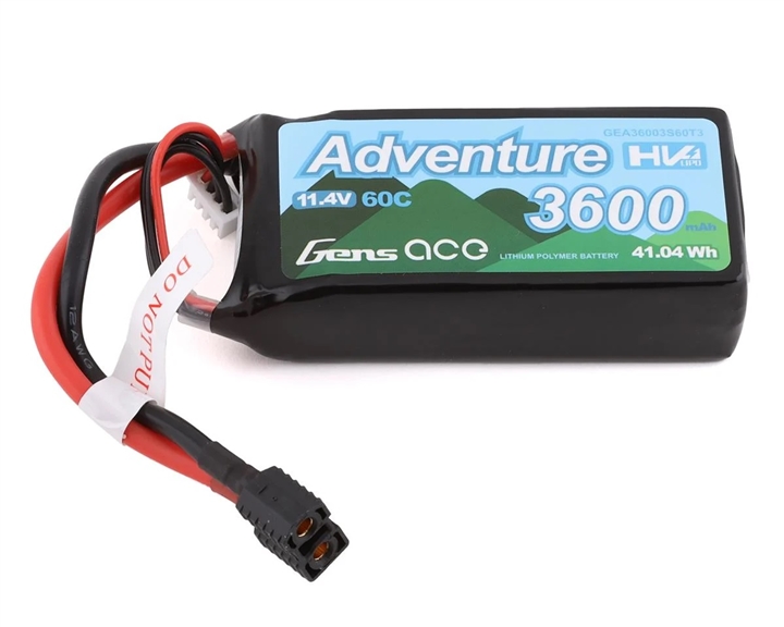 Gens Ace Adventure 3s LiHv Battery Pack 60C (11.4V/3600mAh) w/Universal Connector, GEA36003S60T3