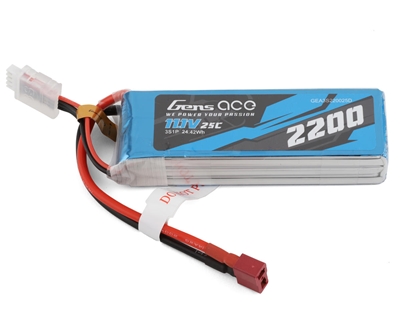 Gens Ace 3S LiPo Battery 25C (11.1V/2200mAh) w/T-Style Connector