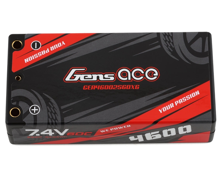 Gens Ace 2S LiPo Battery 60C (7.4V/4600mAh) w/4mm Bullets - GEA46002S60X6
