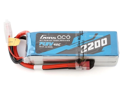Gens Ace 4S LiPo Battery 45C (14.8V/2200mAh) w/Deans - GEA4S220045D