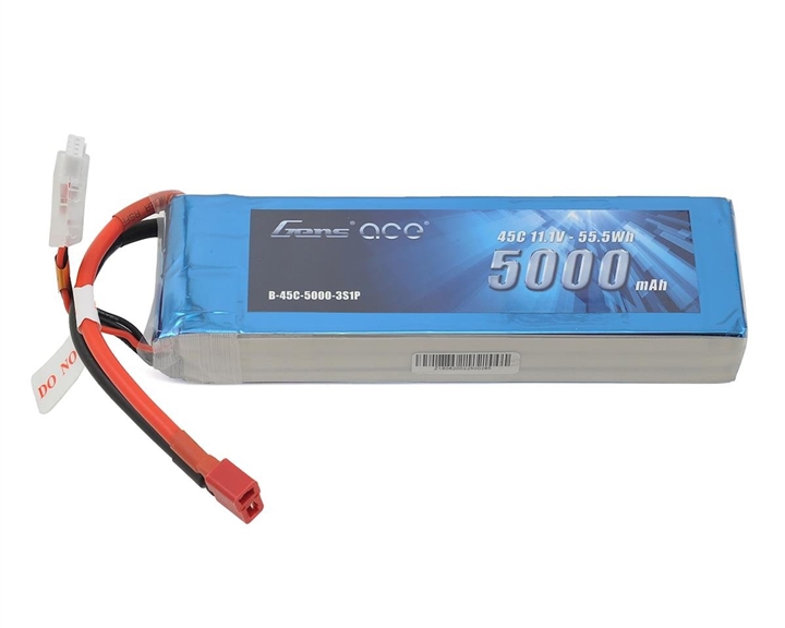 Gens Ace 3S LiPo Battery Pack 45C w/Deans Connector (11.1V/5000mAh) GEA50003S45D