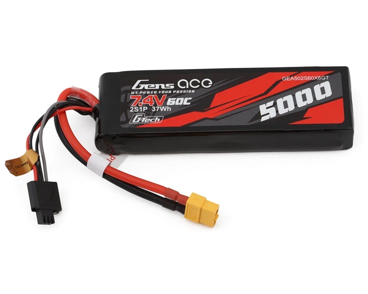 Gens Ace G-Tech Smart 2S LiPo Battery 60C (7.4V/5000mAh) w/XT60 Connector -  GEA502S60X6GT