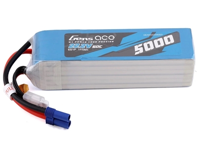 Gens Ace 6s LiPo Battery 60C (22.2V/5000mAh) w/EC5 Connector - GEA6S500060E5