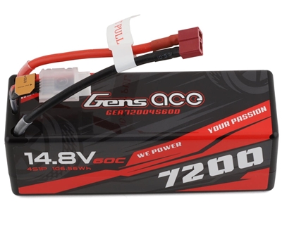 Gens Ace 4S LiPo Battery 60C (14.8V/7200mAh) w/Deans Connector, GEA72004S60D