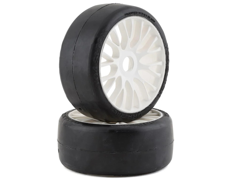 GRP Tyres GT - TO4 Slick Belted Pre-Mounted 1/8 Buggy Tires (White) (2) (XM4) w/RIGID Wheel, GRPGTJ04-XM4