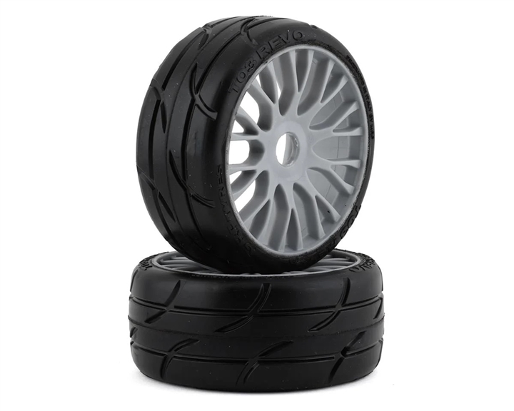 GRP GT - TO3 Revo Belted Pre-Mounted 1/8 Buggy Tires (Silver) (2) (XM2) w/FLEX Wheel
