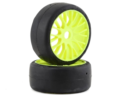 GRP Tyres GT - TO4 Slick Belted Pre-Mounted 1/8 Buggy Tires (Yellow) (2) (XM3) w/FLEX Wheel, GRPGTY04-XM3