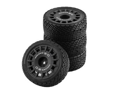 Rally Tire / Wheel Set for Tamiya (Black)TT01 TT02 XV01 HPI 1/10
