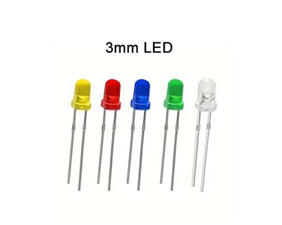 3mm LED 5-6v (White)