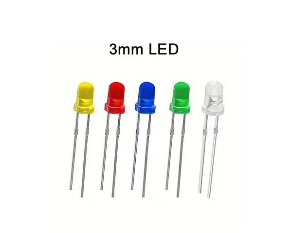 3mm LED 5-6v (White)