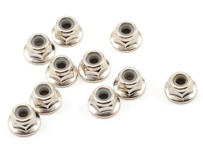 Serrated Flange Lock Nut M4 (Silver/10pcs) HPI103729