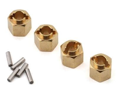 Injora Redcat Ascent-18 Brass Wheel Hex Adapters (Gold) (4) (1.5g ea) (6mm Offset) INJTRX4M-02-6