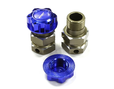 Billet Machined Wheel Adapter 24mm Hex (2) for Losi 5ive-T C25087BLUE