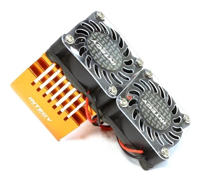 Twin 40x40mm HS Cooling Fan+Heatsink Mount for 40mm O.D. Motor C25728ORANGE