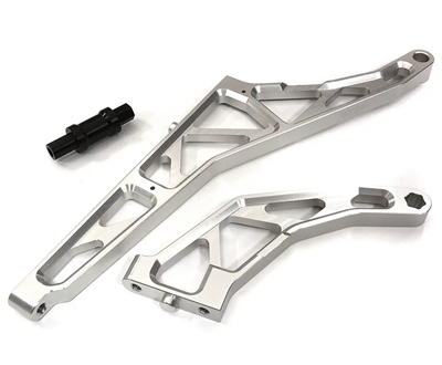 Billet Machined Rear Chassis Braces (2) for Losi 1/5 DBXL-E 2.0 4WD C32401SILVER