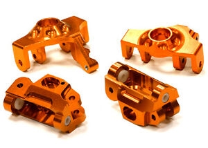 Billet Machined Steering Knuckle & Caster Block Set for HPI 1/12 Savage XS Flux T5023ORANGE