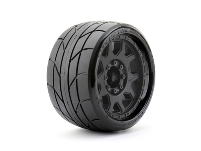 1/8 SGT 3.8 Super Sonic Tires Mounted on Black Claw Rims, Medium Soft, Belted, 17mm 0" Offset (2)