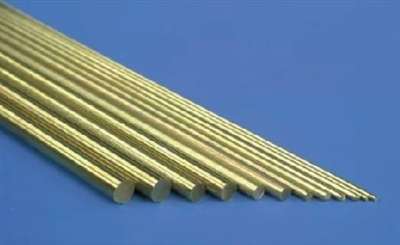 K&S8163  Round Brass Rod: 3/32" OD x 12" Long