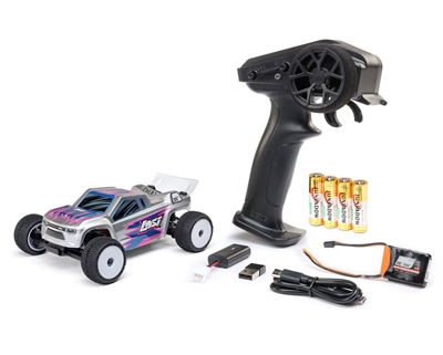 Losi 1/28 Micro-T 2S 2WD RTR Stadium Truck (Battery & Charger Included), Silver - LOS-1392T2