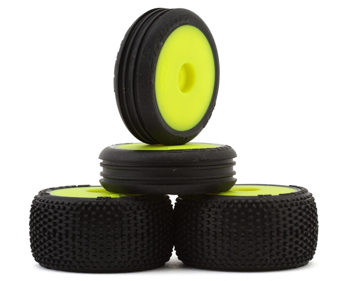 LOS-1762	 Tires, Wheels, Yellow, Mounted: Micro-B