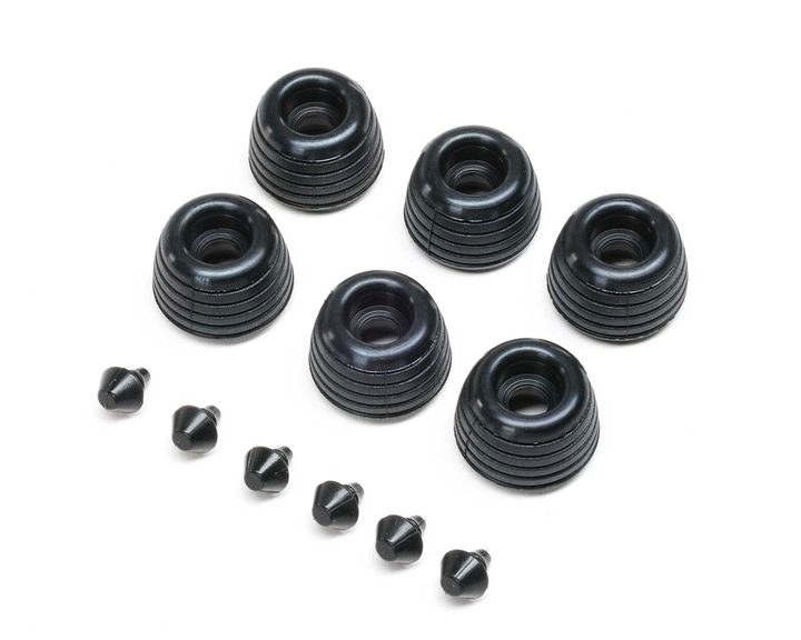 Rubber Lean Bar Wheels & Stops (6): Promoto-SM - LOS-2288