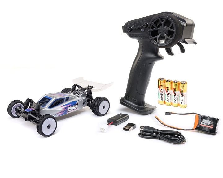 Losi 1/24 Micro-B 2WD Buggy RTR, Silver - LOS00007T2