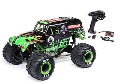 Losi 1/18 Mini LMT 4X4 Brushed Monster Truck RTR, Grave Digger - LOS01026T1