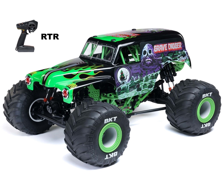1/8 LMT 2.0 Grave Digger 4X4 Solid Axle Brushless Monster Truck RTR, Green - LOS04028T1