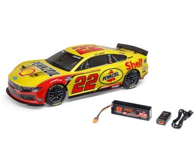 Losi 1/12 NASCAR RC Race Car Joey Logano No. 22 Shell 2025 Ford Mustang 2S AWD RTR Brushed On-Road (Battery & Charger Included) LOS1122522