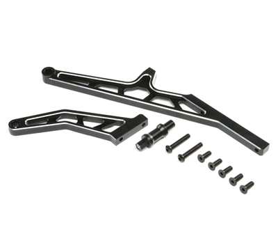 Chassis Brace Set,Rear,Aluminum, Black: DBXL-E 2.0 LOS351015